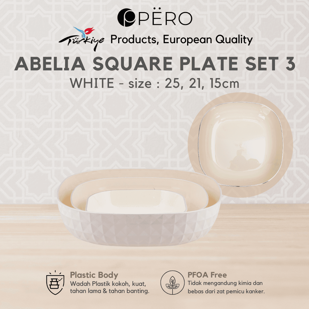 Abelia Square Plate Set (25x6.8) 2