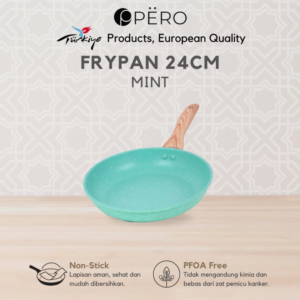 Frypan Nonstick Granite Wooden Handle