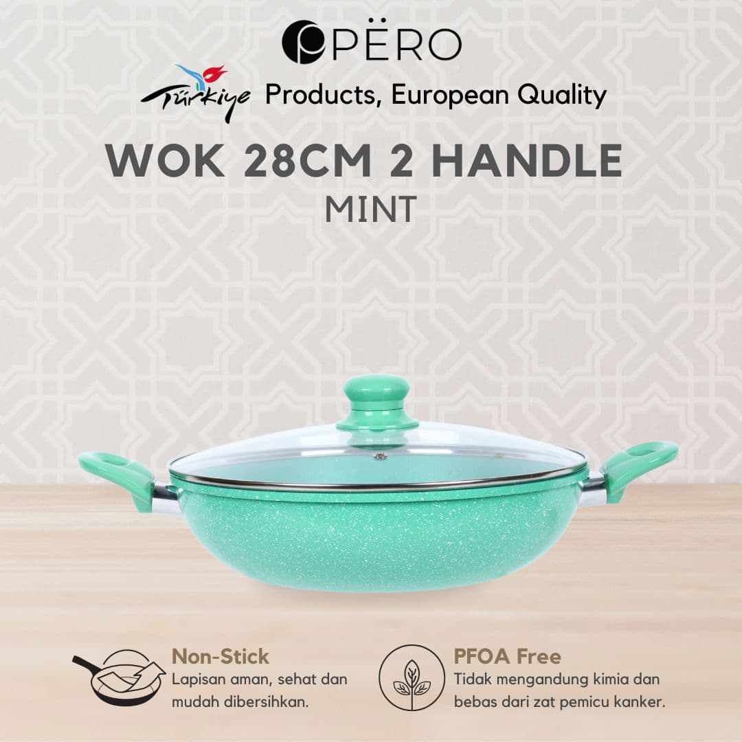 Mercin Wok 28cm With Lid 2 Handle 3