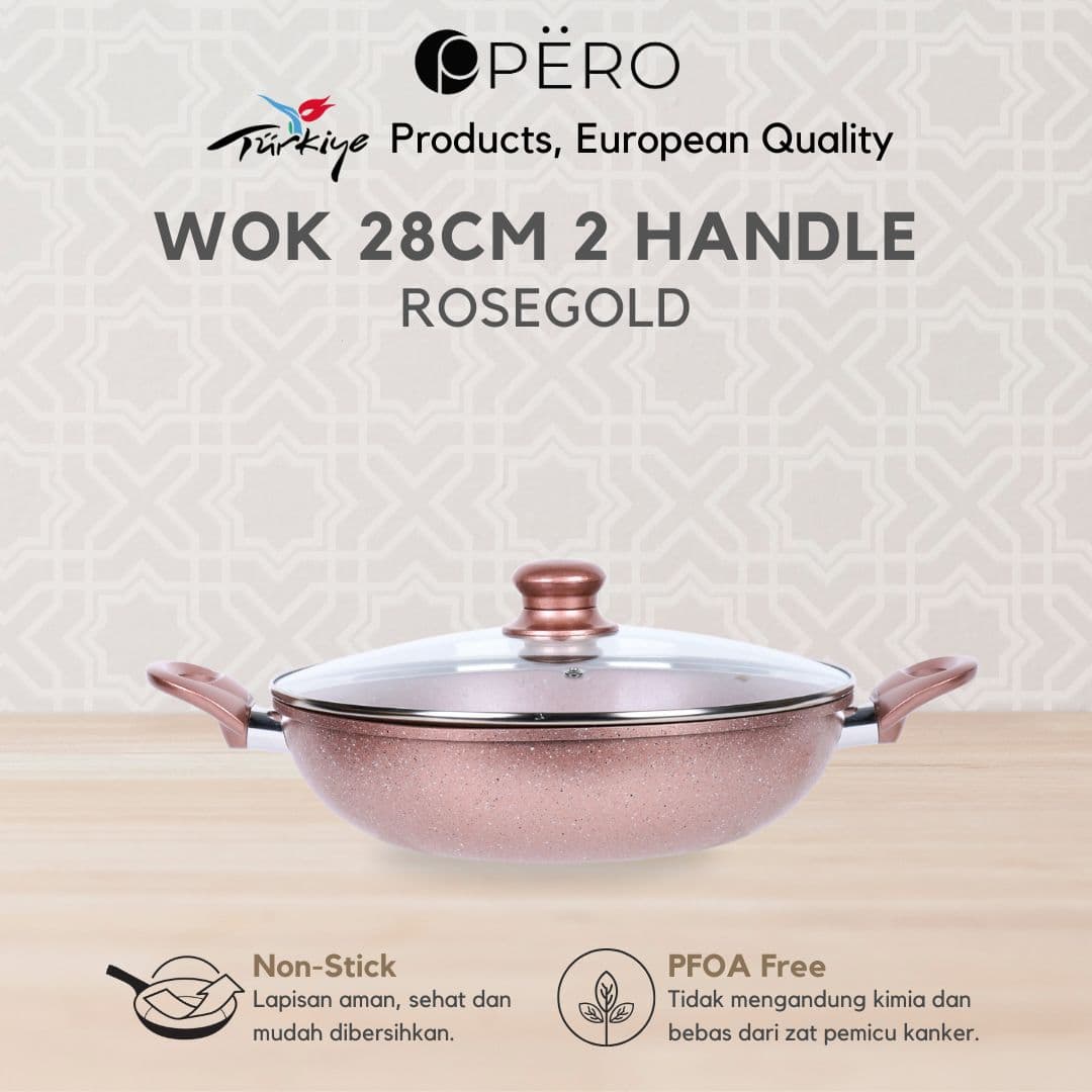 Mercin Wok 28cm With Lid 2 Handle