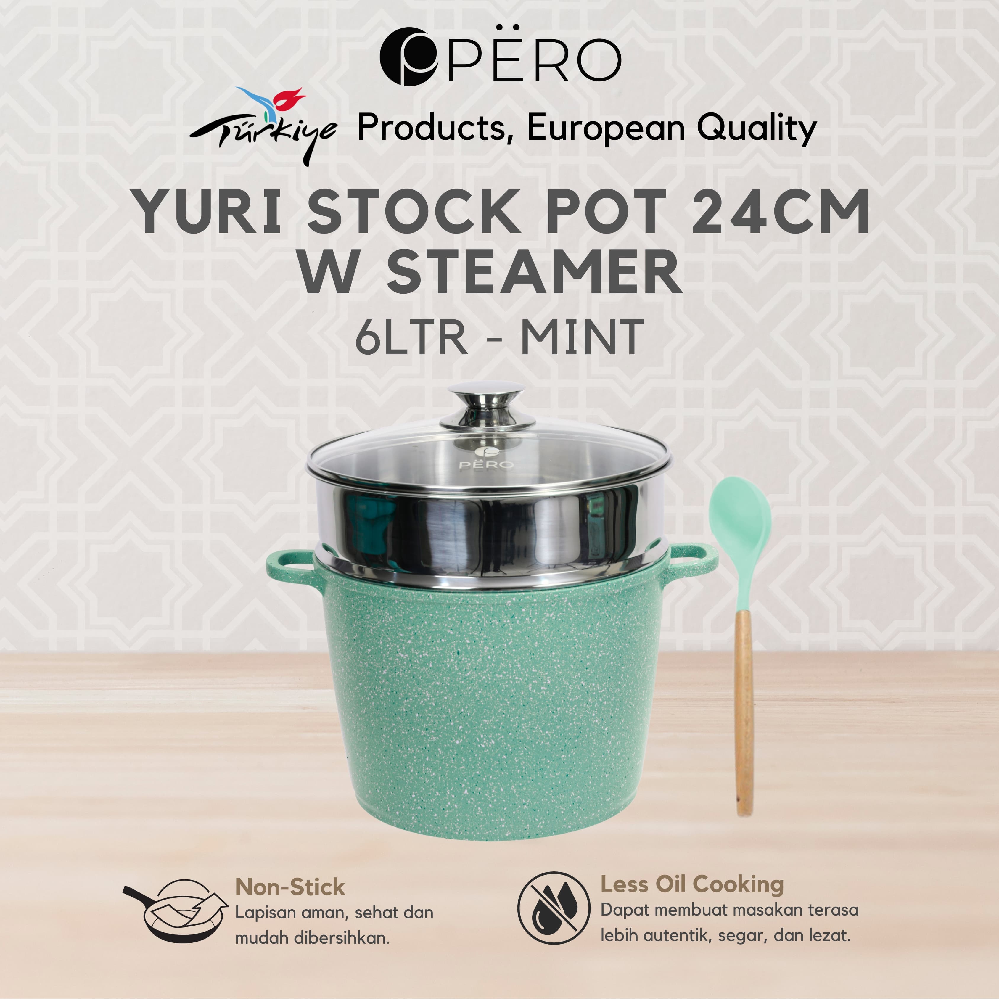 24cm Stock Pot With Steamer