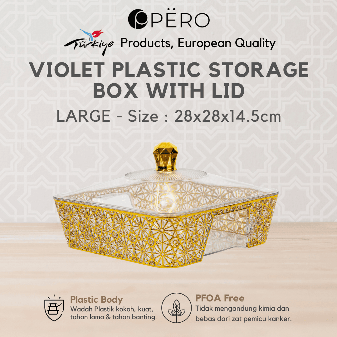 Violet Plastic Storage Box With Lid 2