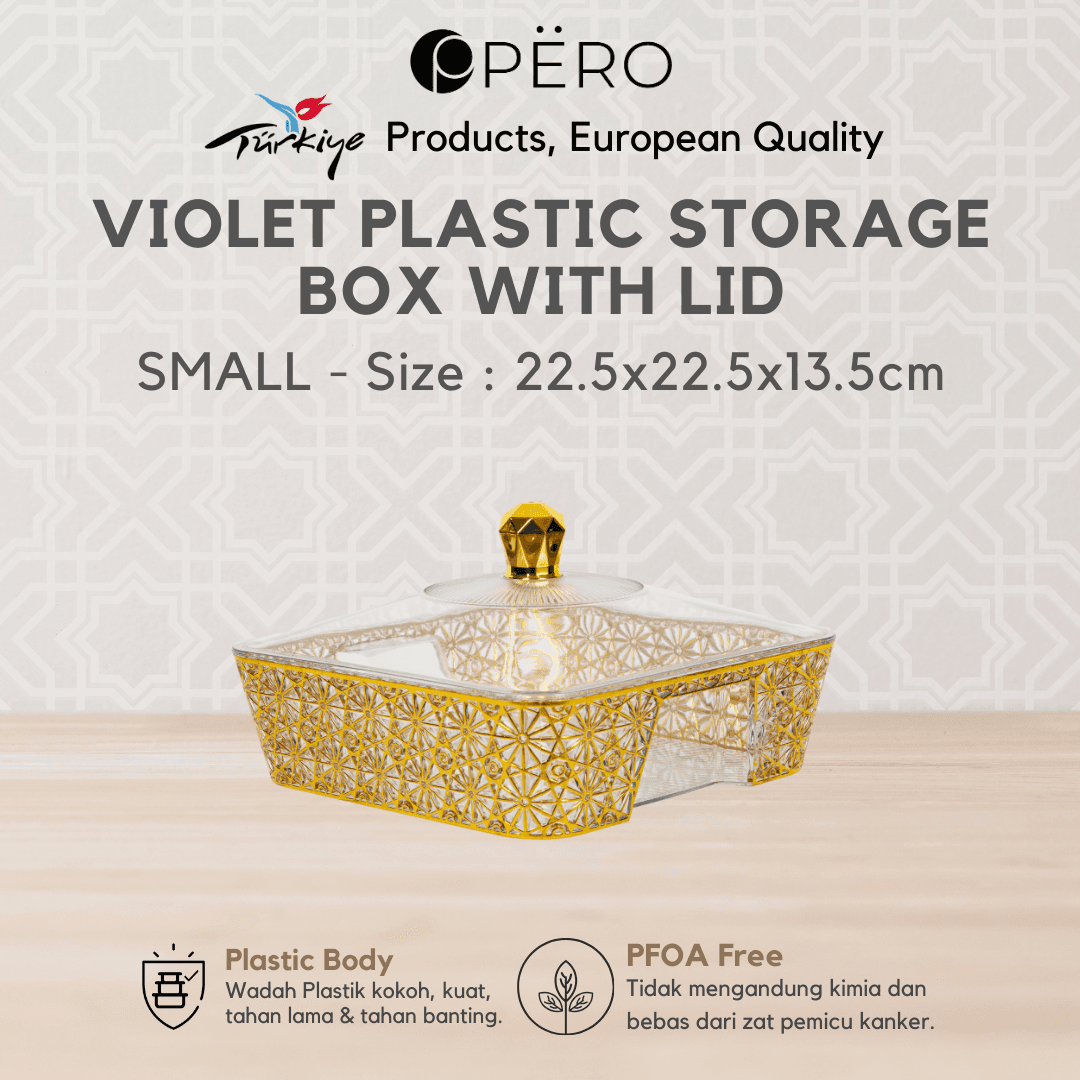 Violet Plastic Storage Box With Lid