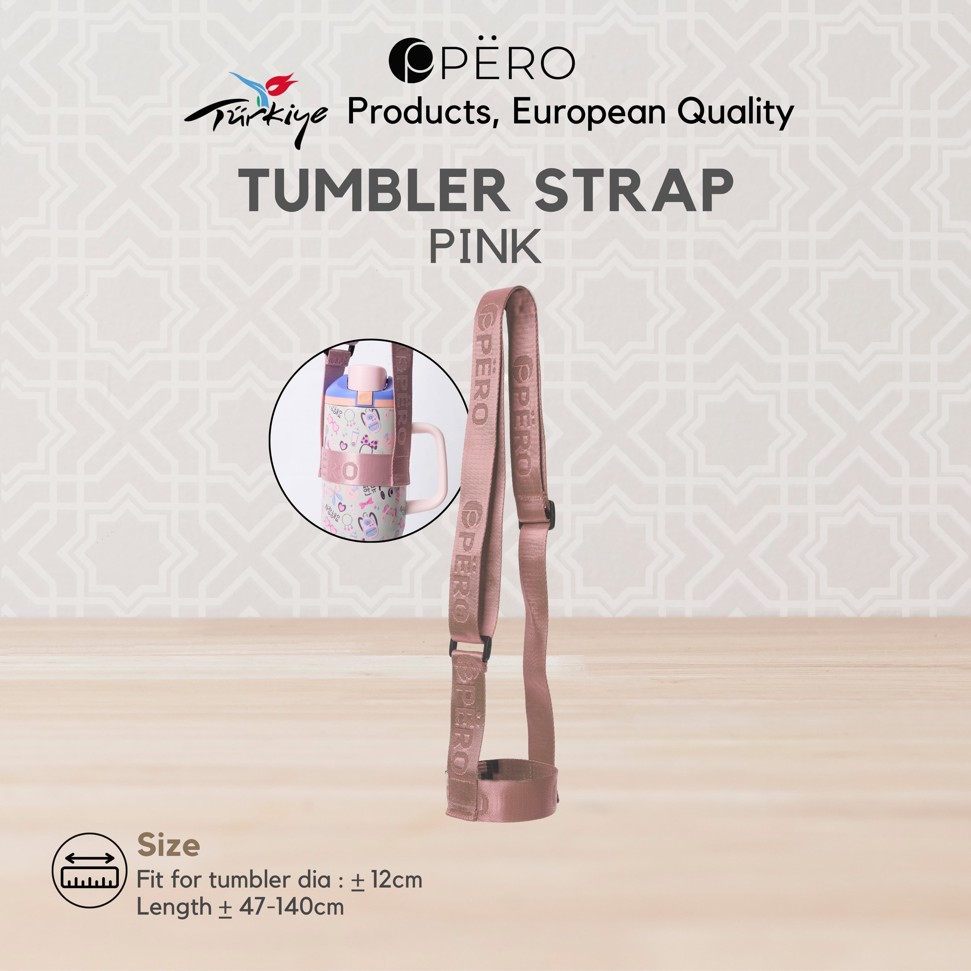 Fancy Strap Tumbler / Strap Adjustable / Tali Tumbler Selempang Universal Diameter ±12cm Panjang 47–140cm
