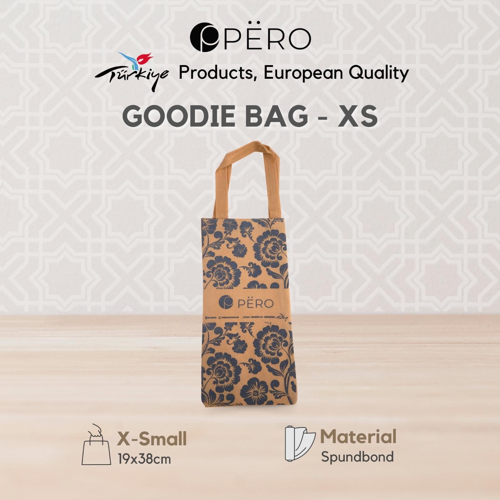 PERO Goodie Bag XS Spunbond Motif Floral / Tas Belanja Souvenir Serbaguna Reusable Bag