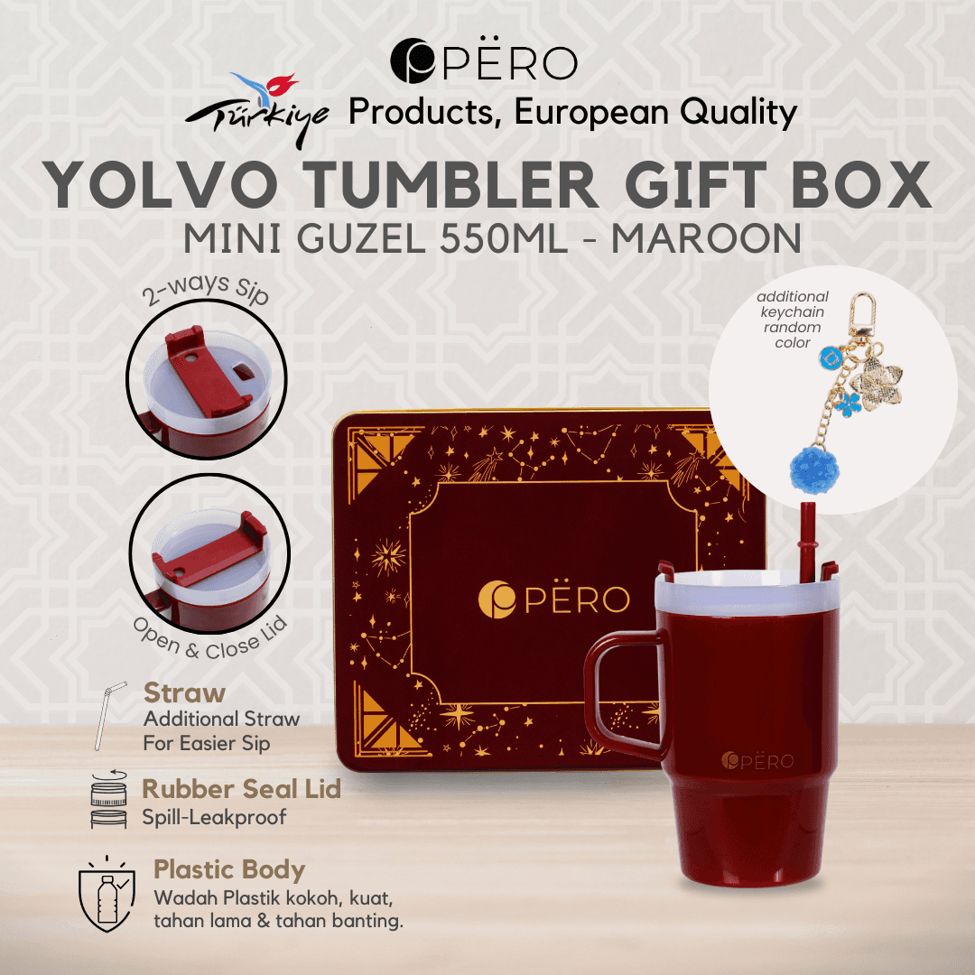 Yolvo Tumbler Gift Box Mini Guzel 550ml / Tumbler Sedotan + Gift Box Premium / Leakproof / Hampers & Kado