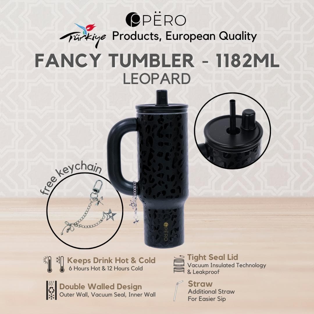 Fancy Tumbler Leopard 1182ML Free Keychain