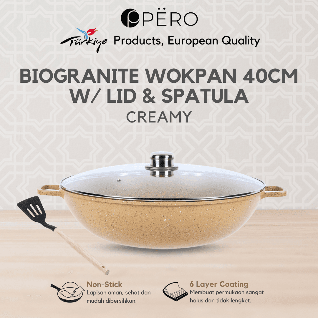 Wok 40cm 2 Handle Free Spatula